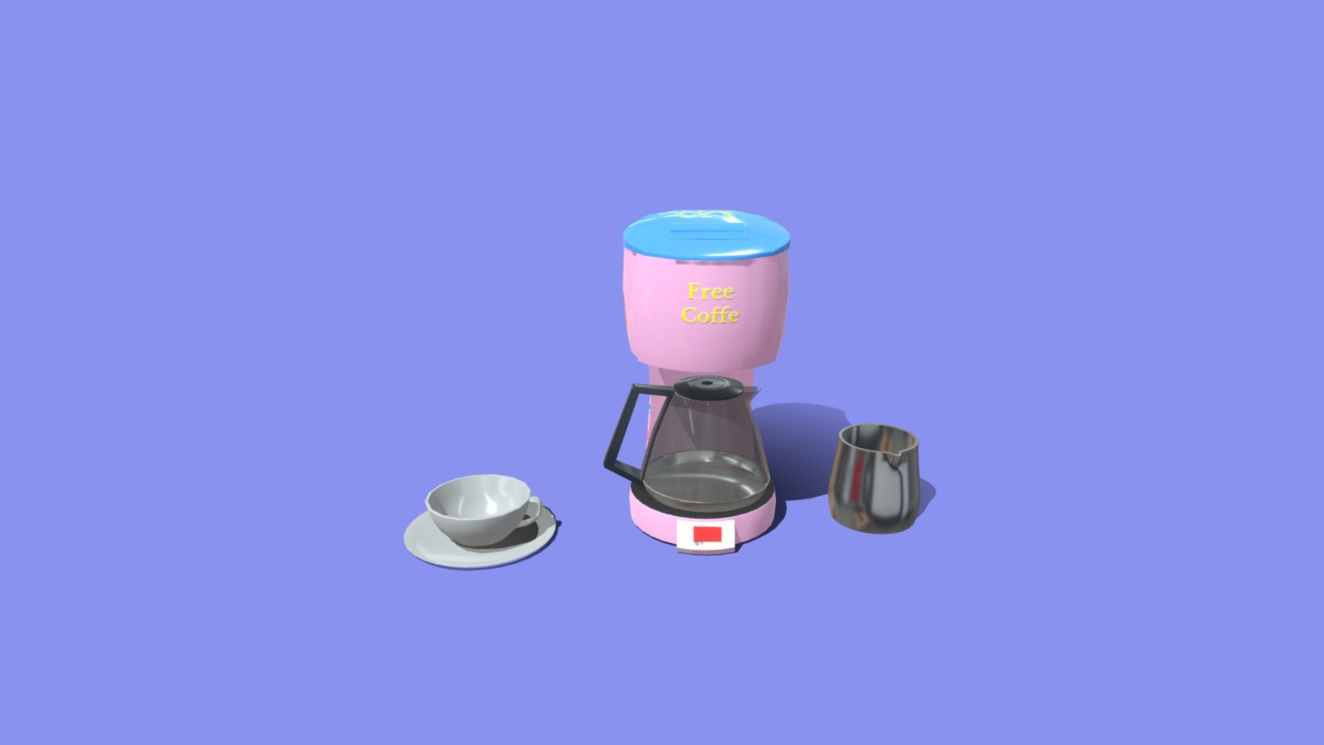 Сoffee machine, cup and pitcher

Stiker &ldquo;Designed by pikisuperstar / Freepik