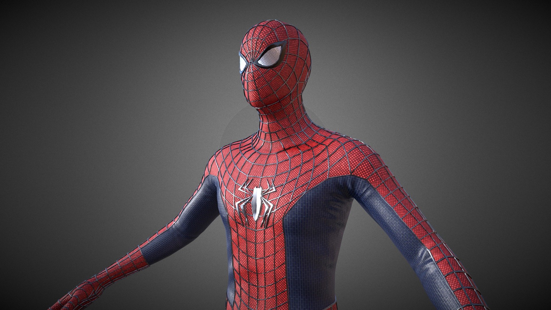Product name: Spider-Man 3D Model

Classic-style, realistic looking Spider-Man 3D Model for animation and VFX. Model has realistic wrinkle details!

+High poly, Animation and VFX ready, rigged, PBR textures

+Total tris counts: 442,558

+Unit: centimetres. Model Height: 178cm approx.

+Includes 2 different .blend files: Spider-Man 3D Model (Image Textures).blend and Spider-Man 3D Model (Procedural Textures).blend

+PBR textures (Metallic-Roughness) 2048X2048, 4096x4096

*Extract the .ZIP file to obtain the PBR Image textures.

*NOTE: FIles only contain Spider-Man model, textures, and armature. Other 3D models in the preview images such as the buildings are NOT included in the files 3d model