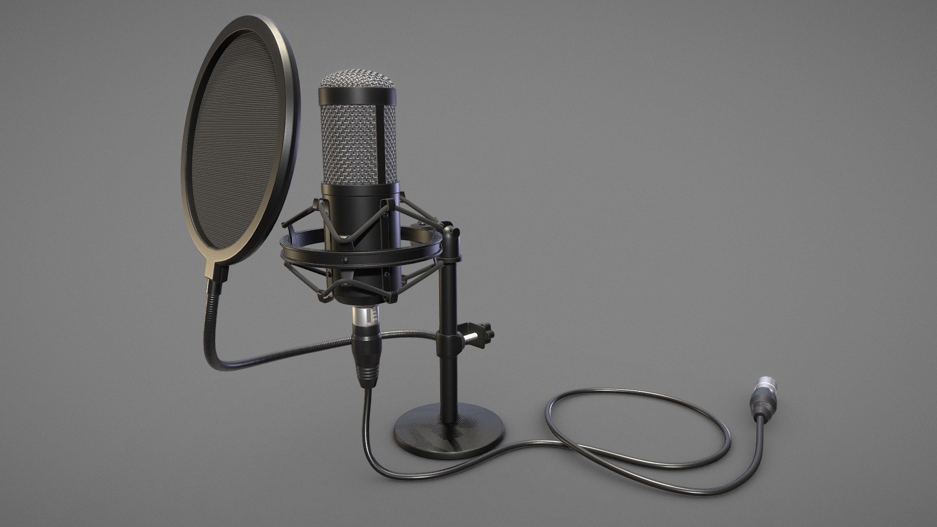 Desktop Condenser Microphone

8192x8192 textures (512x512 for corrugated wire normal map)

Textures format: 8 bit PNG

Maps: Diffuse, Metalness, Roughness, Normal (OpenGL)

Ready for subdiv

Ready for Blender 2.9, Cycles Render and EEVEE

Model parts: 15

The .blend scene has a &ldquo;Mic_curve_wires