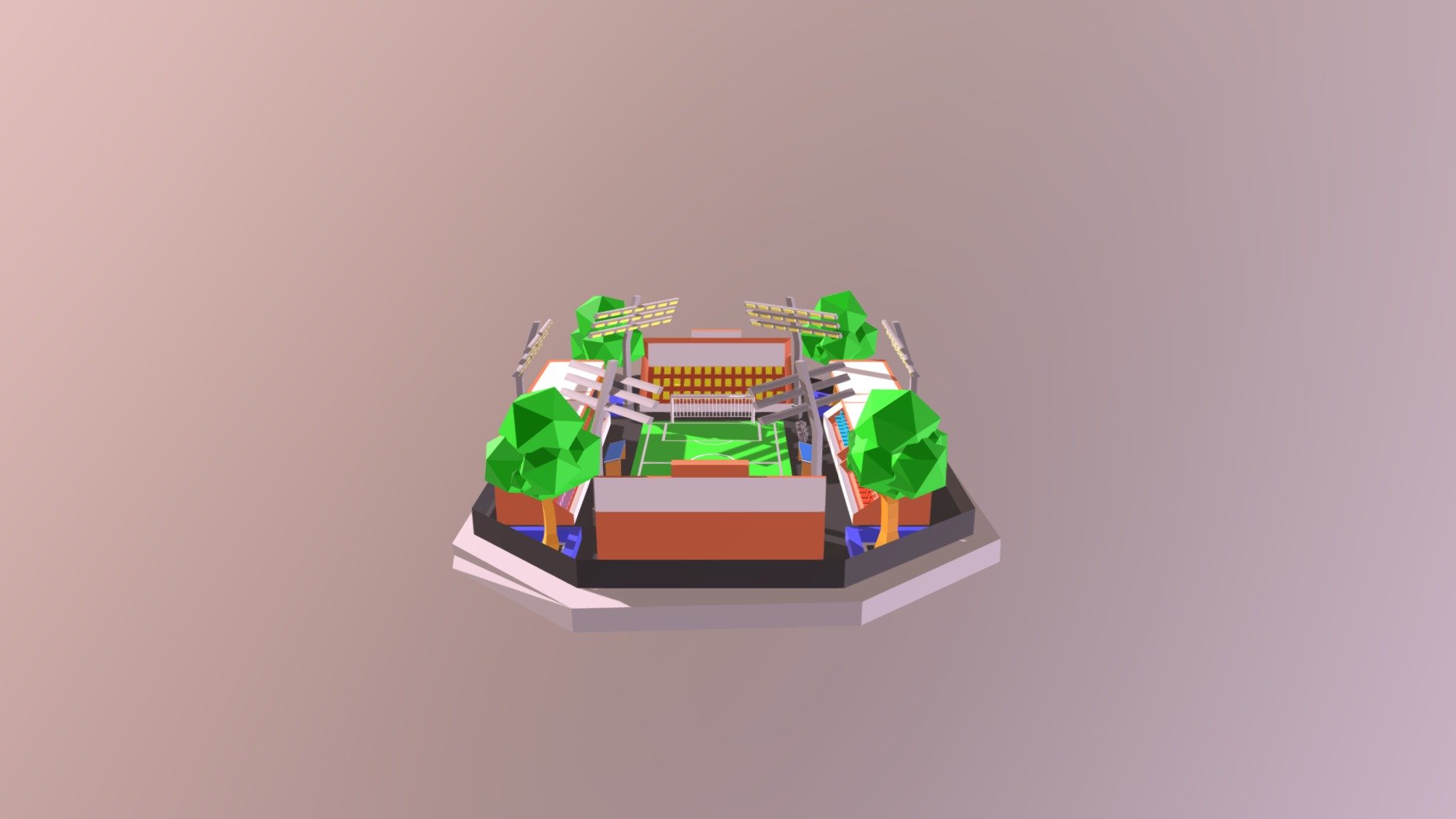Bench Material - Football Stadium - 3D model by muhaefath 3d model