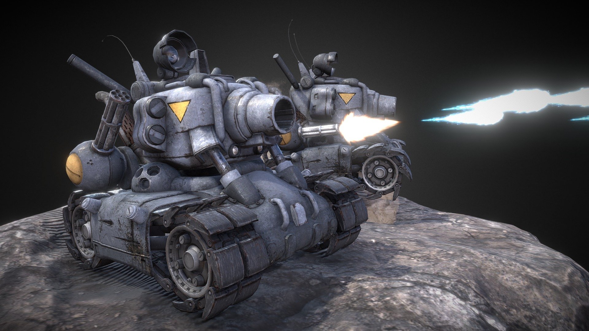 The Metal Slug Tank!!!

Made in Maya &amp; Zbrush, Texturing in Quixel, Mudbox &amp; Photoshop.

More Details on:
http://www.nachocgi.com

Thanks for watching! - Metal Slug 001 - 3D model by Nacho (@nachosanchez) 3d model