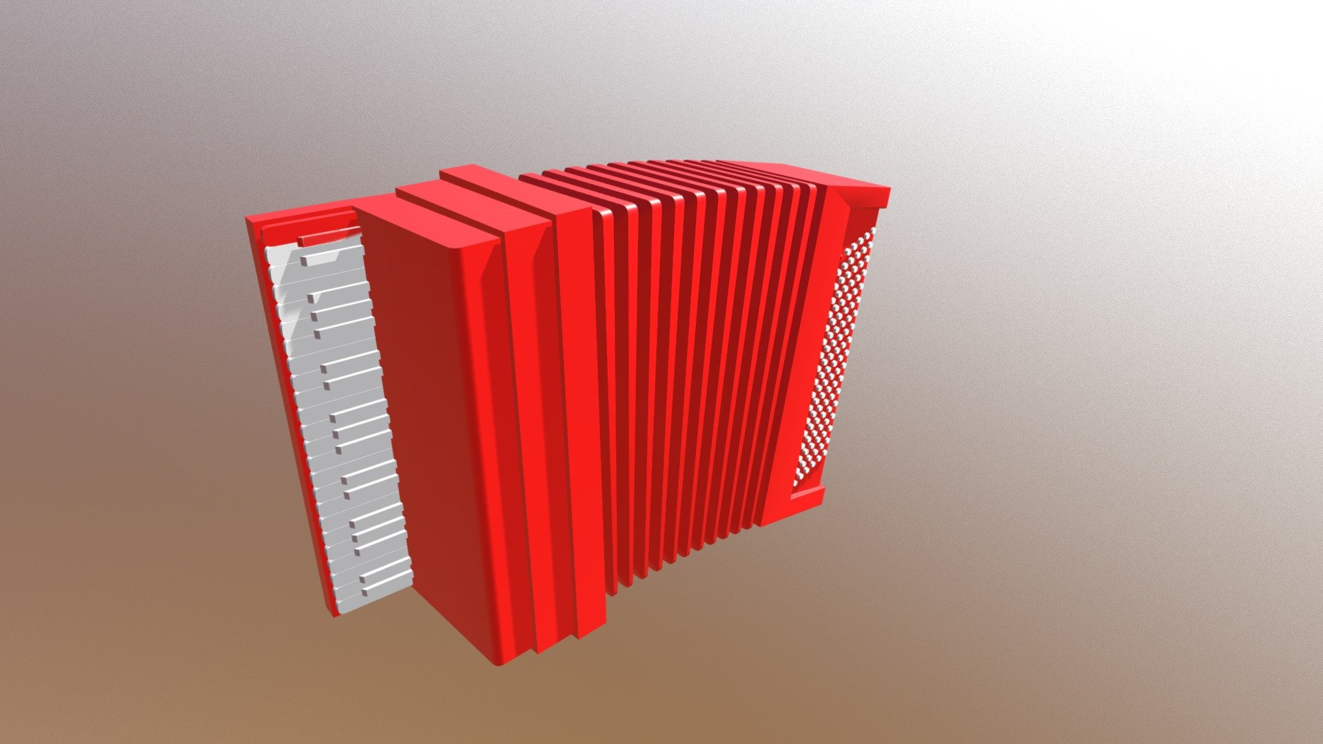 This was the High Poly version of the Low Poly Accordion, in the previous submission. This put together all that we have learned about Subdivisions, TurboSmooth, and Smoothing Groups. For the most part, I stuk with TurboSmooth and Smoothing Groups. There are two iterations, because 3 iterations brought it over 500K Tris. As of now, it should be around 145K Tris. This was also a touchup on floating geometry on things such as the buttons on the end. This was the end result of the three-week project endeavor 3d model