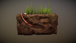 Earthworm underground, drill, worm, earthworm, soil