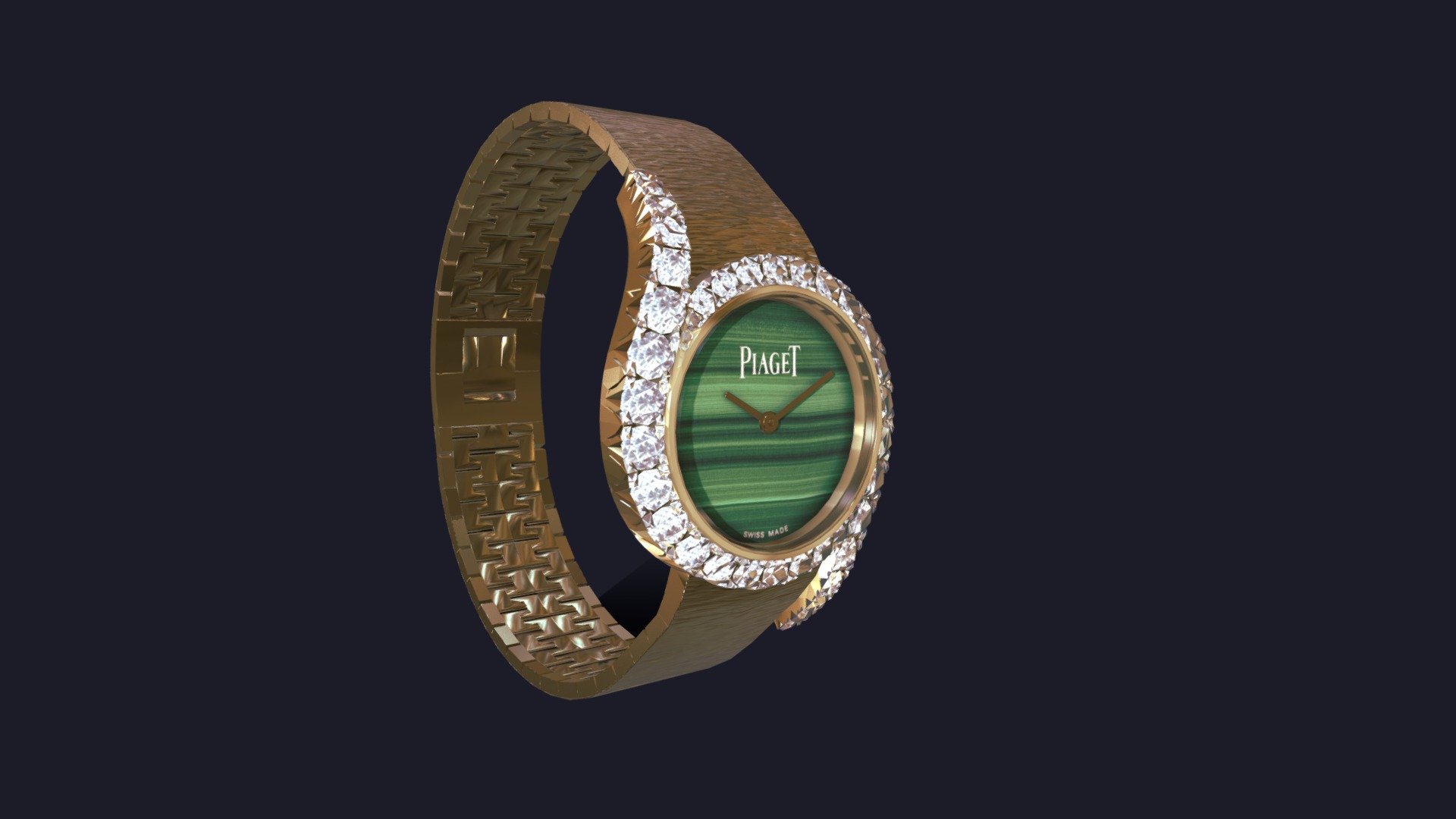 Piaget Gala malachite watch - 3D model by CemtrexVR 3d model