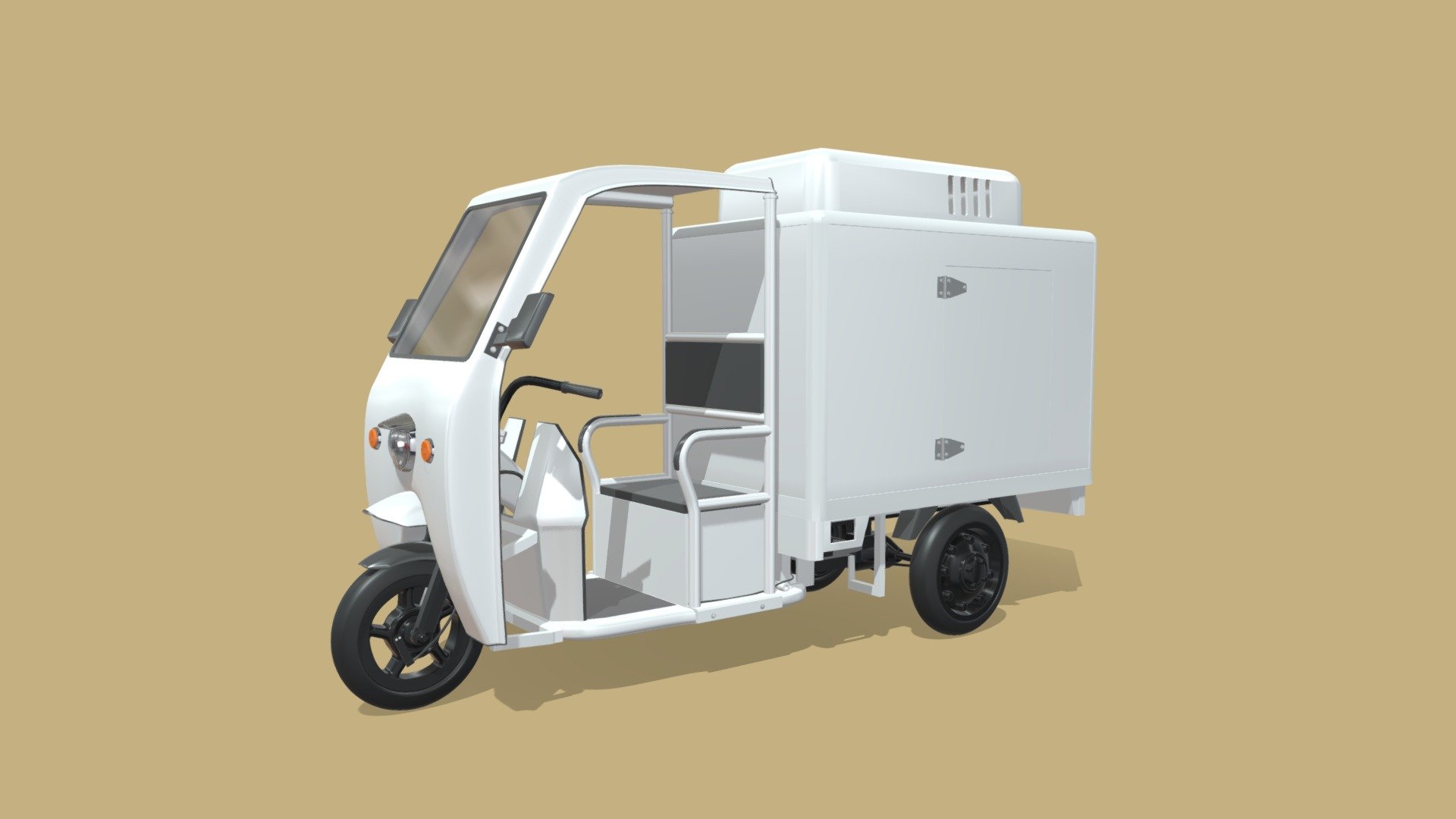 Refrigerated Tricycle

IMPORTANT NOTES:


This model does not have textures or materials, but it has separate generic materials, it is also separated into parts, so you can easily assign your own materials.

If you have any doubts or questions about this model, you can send us a message 3d model