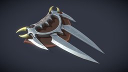 Blade Knuckles brass, marmoset, knuckles, marmosettoolbag, low-poly-model, lowpolymodel, brassknuckles, substancepainter, substance, weapon, low-poly, blender, lowpoly, blender3d, low, blade