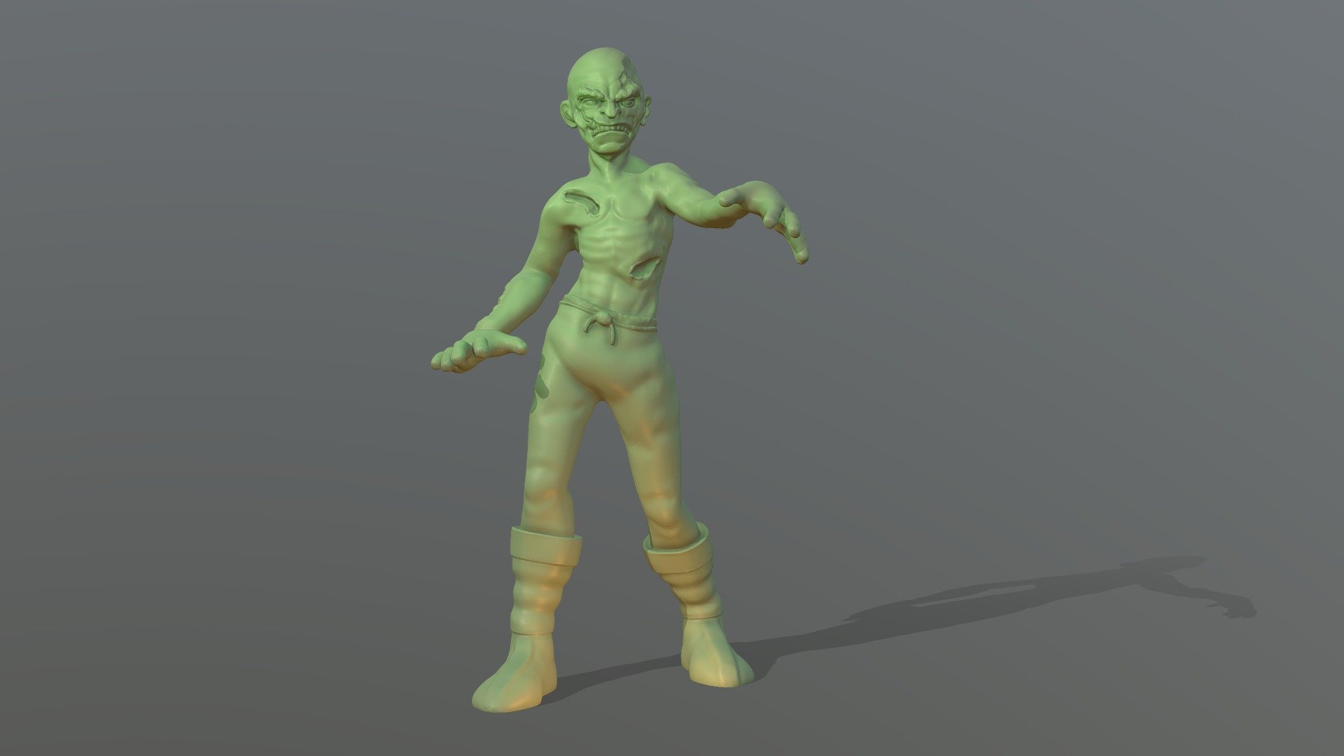 Re-upload of my zombie with heroic proportions to increase ease of 3d printing 3d model