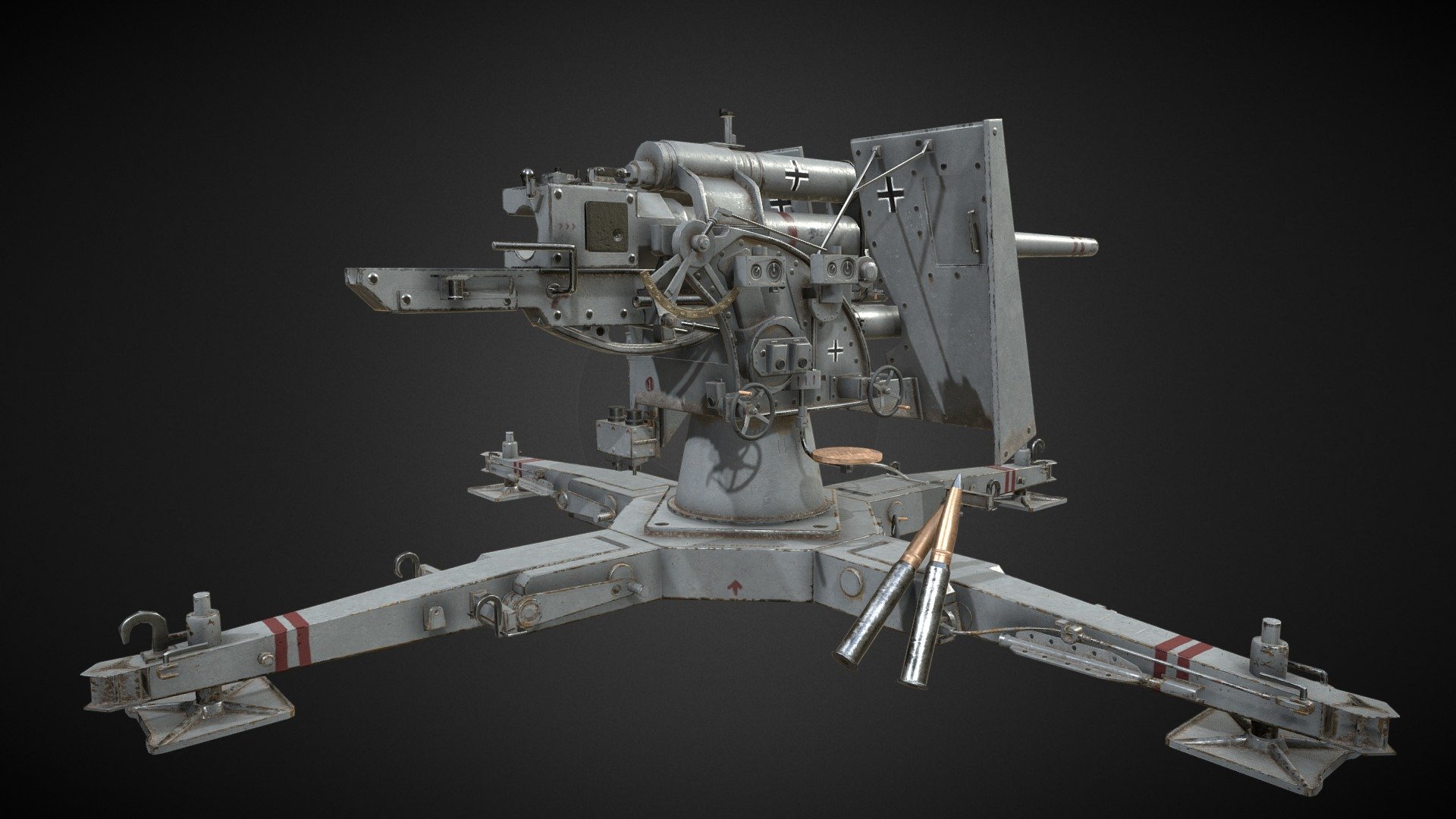 For a personal project i needed to make a Flak cannon, modelling a 88mm Flak proved a 
challenge, but a fun one none the less! Modelled in 3dsmax and textured using Substance 
Painter. learned some handy new things along the way.

Hope you enjoy! - Big Guns ~ 88mm Flak 36 - 3D model by maximerigole 3d model