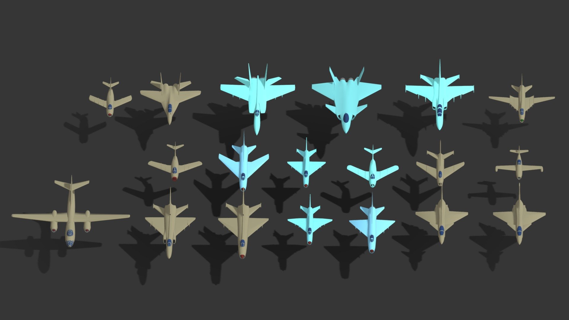 Low Poly Aircrafts Pack 1 - 3D model by carlroy 3d model