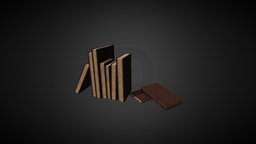 Leather Books leather, books, book, game, lowpoly, gameasset, gameready