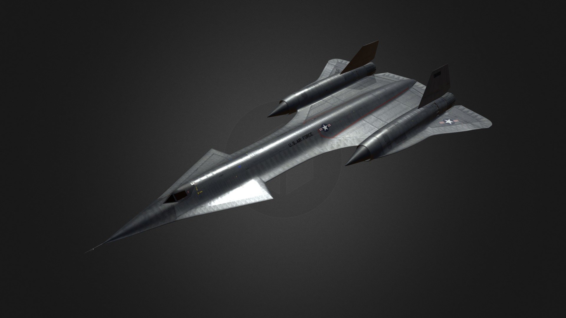 Variant of the A-12/SR-71 with forward fixed chines to improve performance and handling 3d model