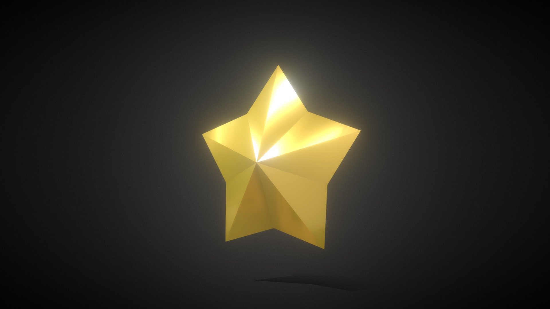 This is a simple, geometric 3D Star. 
Completely symmetrical, ideal for a rotation animation for a bonus, power up or score in a game.
Material is highly reflective, gold-like. Emits a subtle glow. Low poly count, single sided for performance. 
No texture needed.

P.S. This is one of my first upload so if you see room for improvement feel free to leave a comment (be kind!) - Fat Gold Star - Buy Royalty Free 3D model by Roberto Chiaveri (@roberto.chiaveri) 3d model