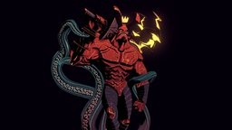 Hellboy demon, hellboy, mignola, substancepainter