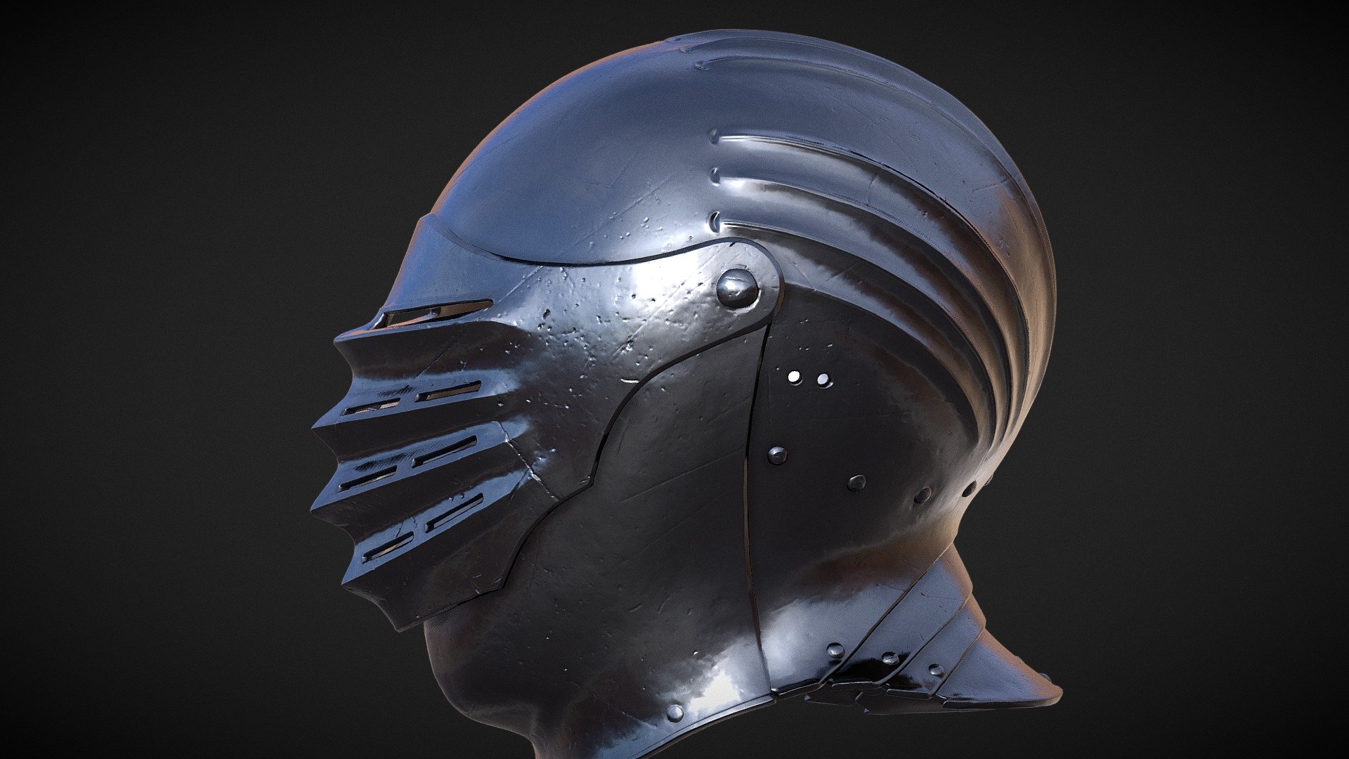 ORNAMENTAL
Maximilian armour is a modern term applied to the style of early 16th-century German plate armour associated with, and possibly first made for the Emperor Maximilian I.

Remodeled in Zbrush.

Let me know if you have any request.

I can make it wearable as well (on request and commissioned)

Credit: &ldquo;Maximilian Helmet