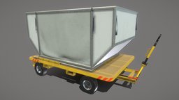 ULD Container and Trailer trailer, transport, airport, vechicle, unrealengine, unity3d, cartoon, pbr, car, container, gameready, uld