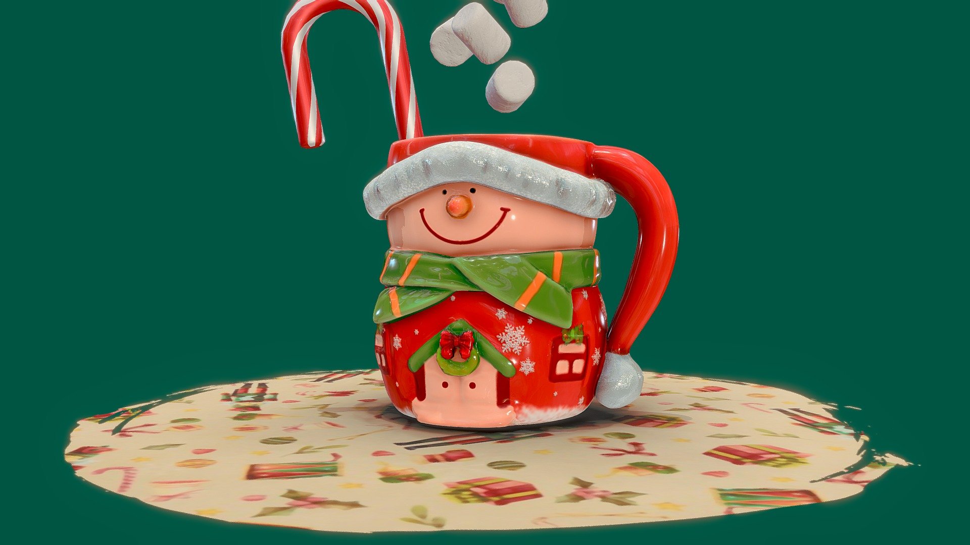 Christmas mug made in Zbrush, Maya, simulation in Cinema 4D
Blender, Maya, MarmosetToolbag, 3Ds Max files with textures attached included.
 - Christmas mug - Buy Royalty Free 3D model by naira001 3d model