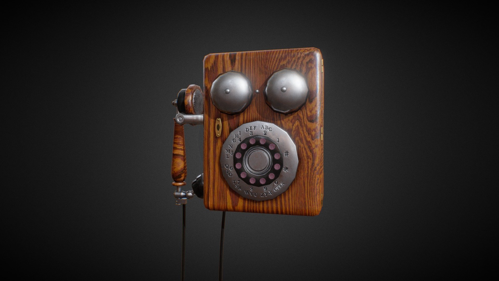 Antique Phone, Pbr textures 2k, lowpoly polygonal mesh, fbx, perfect for games and fast renders, hope you like it :) - Antique Phone - Buy Royalty Free 3D model by carlcapu9 3d model