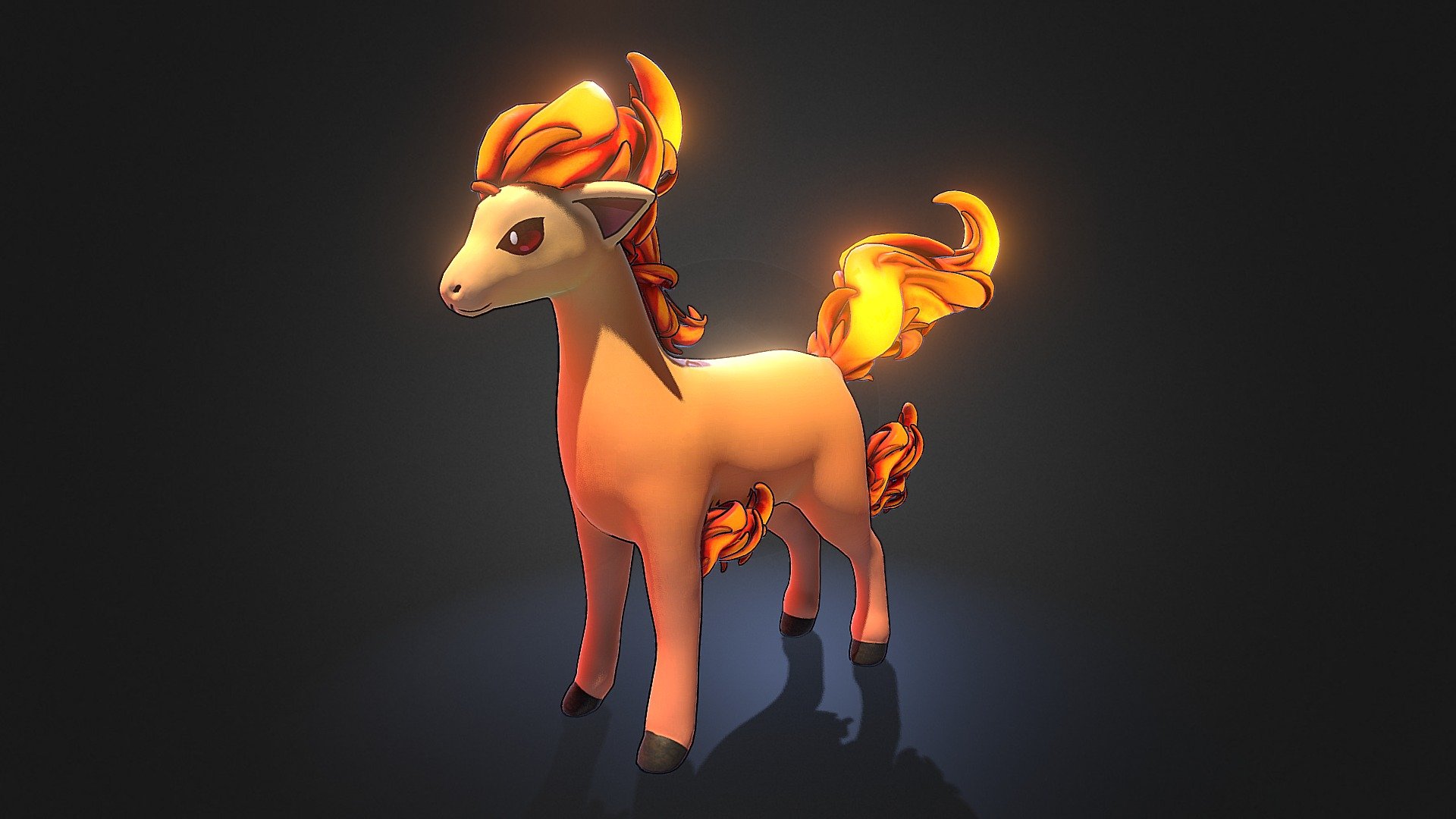 My chance  to play with fire - Ponyta pokemon - 3D model by 3dlogicus 3d model