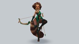 Ringtail Gurl archer, game-ready, ringtail, ringtailgirl, game, gameasset, fantasy