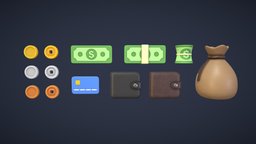 Money Pack bronze, coin, money, card, pack, bag, silver, wallet, currency, dollar, bank, penny, chinese, models, cash, change, cent, various, cartoon, stylized, gold, hypercasual