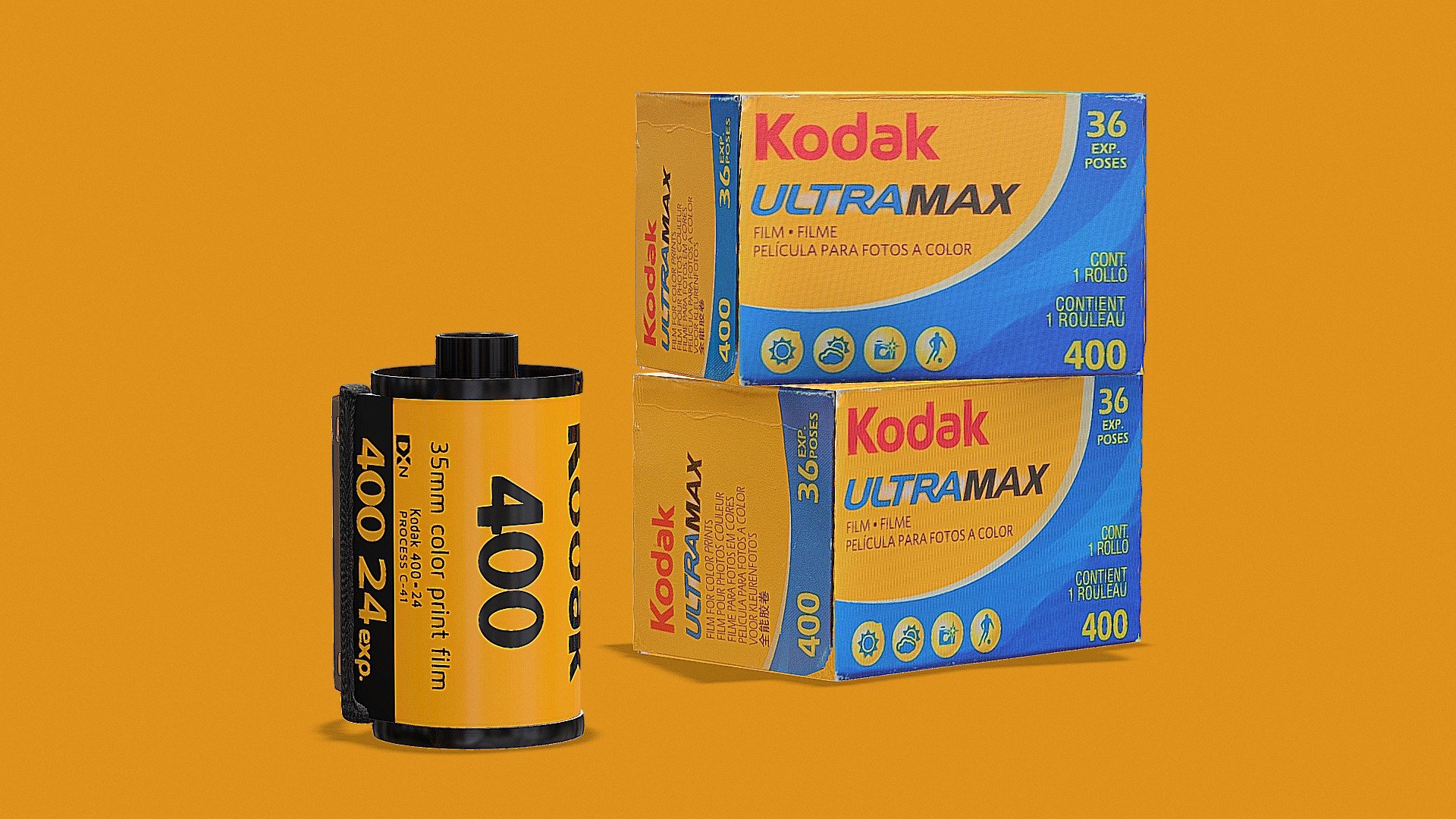 35mm kodak ultramax 400

Film roll and box made in blender, textured with substance painter/photoshop
My patreon if you want to donate and support me (you will also get exclusive assets): https://www.patreon.com/user?u=82064625&amp;fan_landing=true&amp;view_as=public - Kodak Ultramax 400 film roll - Buy Royalty Free 3D model by Kenkento3D (@kenkento.zapater) 3d model