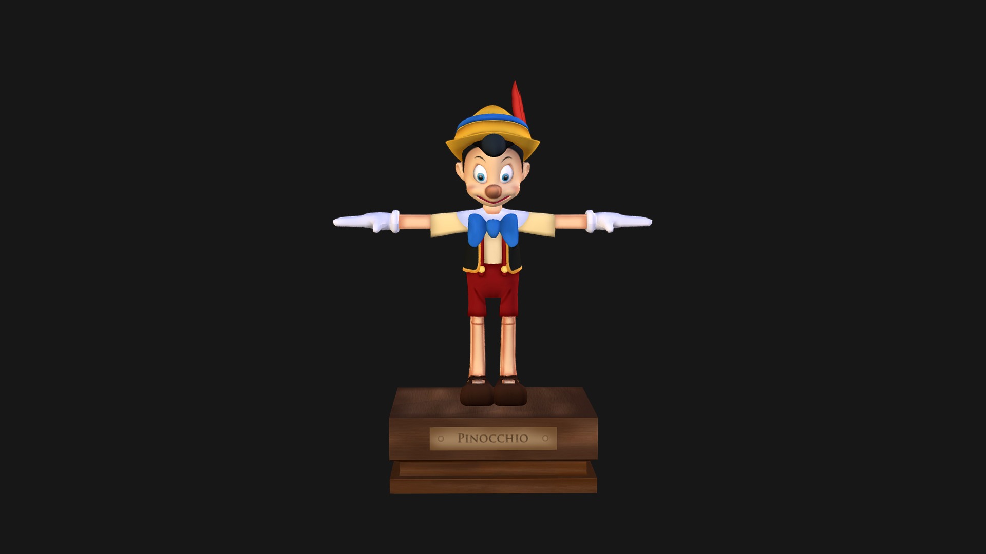 Here is a Disney character I made in my first year of 3D school. 
So I present you my Fanart on Pinocchio - Fanart Pinocchio - 3D model by GingeroDC 3d model