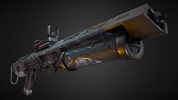 Hybrid Laser Carbine gadget, shooter, carbine, camo, ready, game_asset, first, game-ready, sci_fi, weapon, asset, game, laser, gun, smg, person