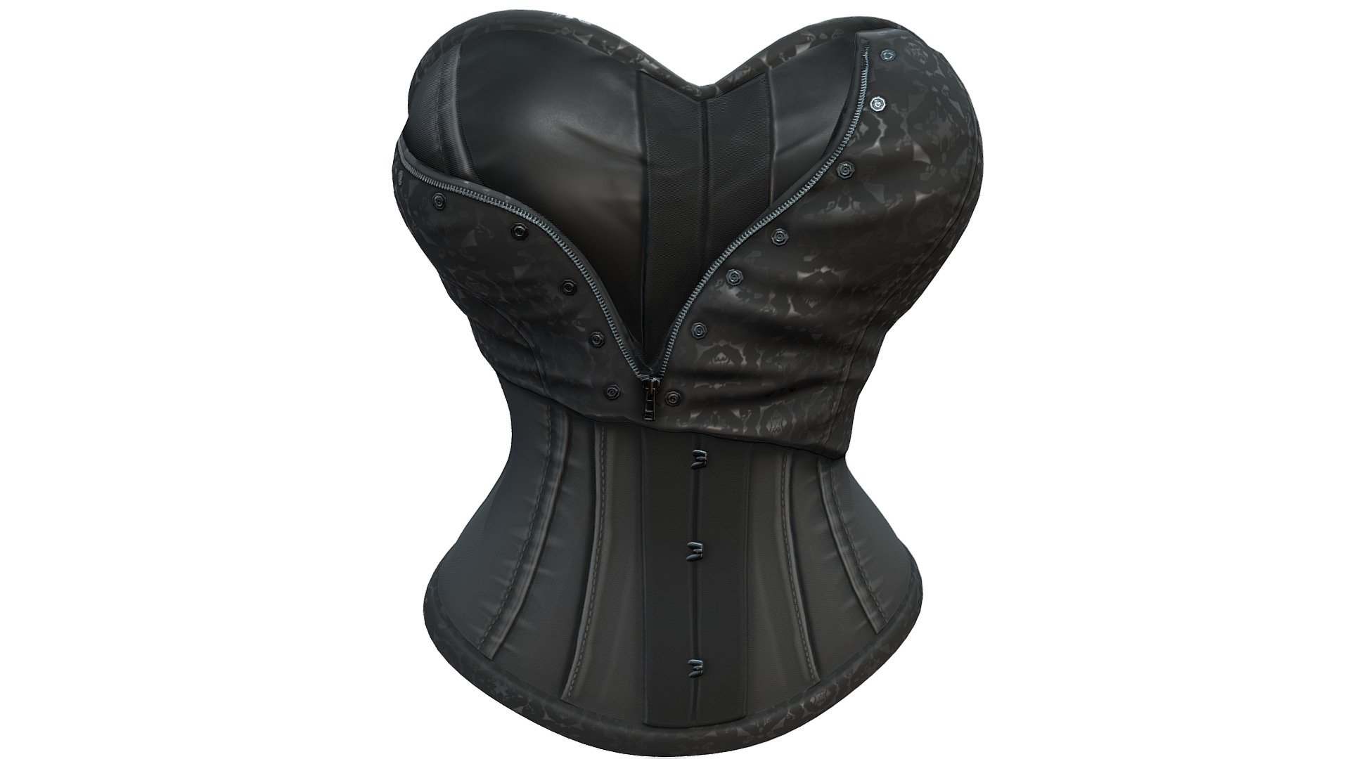 3D model Victorian Steampunk Corset Stylized for Anime VR / AR