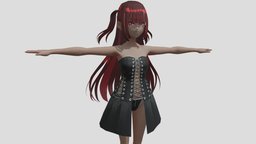 【Anime Character】Latifa (Free/Bustier/Unity 3D) japan, free3dmodel, freedownload, animegirl, bustier, animemodel, anime3d, japanese-style, anime-character, vroid, unity, free, anime, japanese