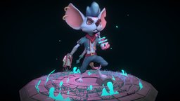 Magic Warrior Mouse rpg, mouse, warrior, composition, unreal, staff, emission, character, book, game, blender, cool, lowpoly, low, zbrush, magic