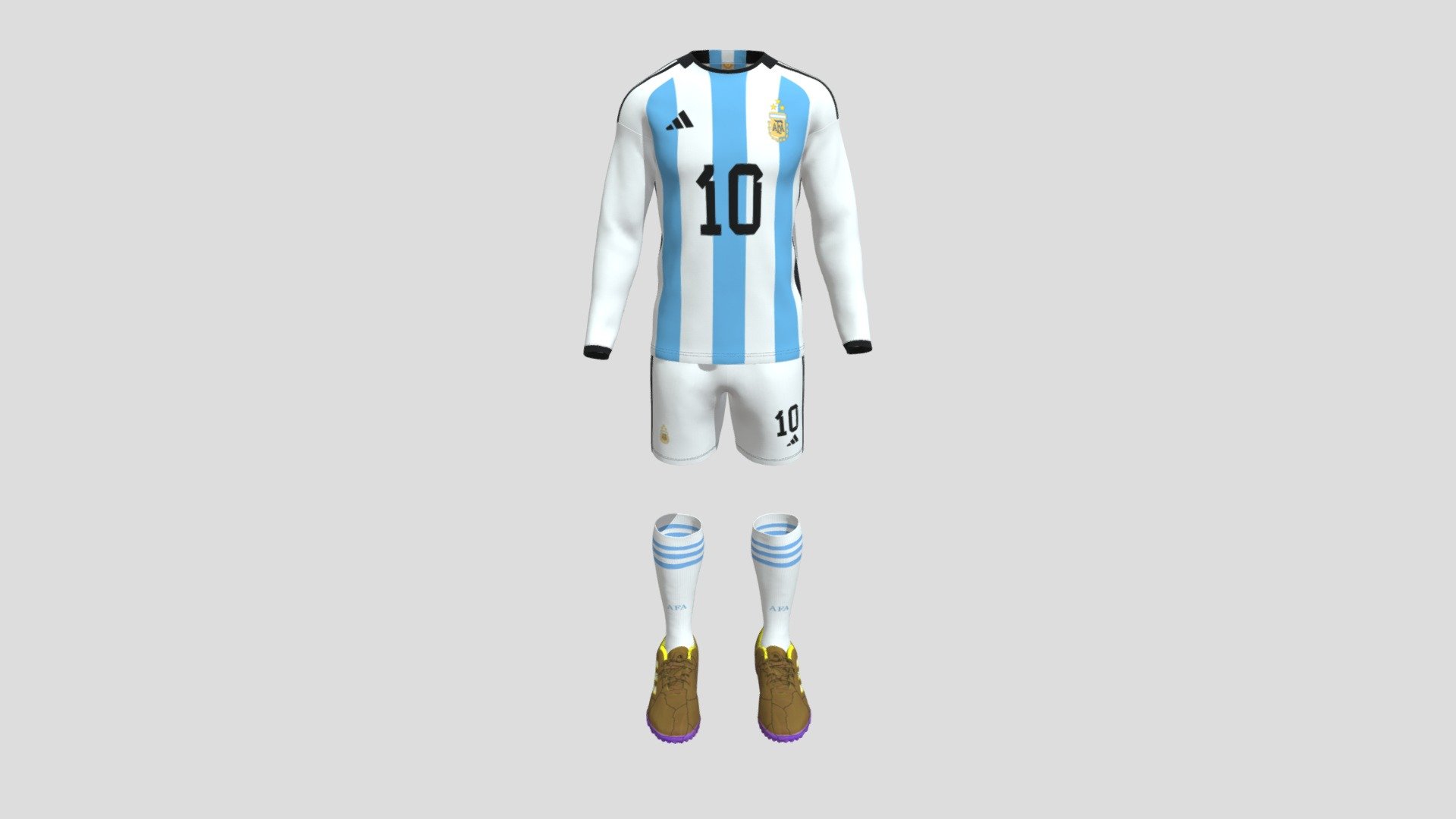 Cloth Title = Messi Argentina Jersey 

SKU = DG100269 

Category = Men 

Product Type = Jersey 

Cloth Length = Regular 

Body Fit = Fitted  

Occasion = Sportswear  

Sleeve Style = Raglan Sleeve 


Our Services:

3D Apparel Design.

OBJ,FBX,GLTF Making with High/Low Poly.

Fabric Digitalization.

Mockup making.

3D Teck Pack.

Pattern Making.

2D Illustration.

Cloth Animation and 360 Spin Video.


Contact us:- 

Email: info@digitalfashionwear.com 

Website: https://digitalfashionwear.com 


We designed all the types of cloth specially focused on product visualization, e-commerce, fitting, and production. 

We will design: 

T-shirts 

Polo shirts 

Hoodies 

Sweatshirt 

Jackets 

Shirts 

TankTops 

Trousers 

Bras 

Underwear 

Blazer 

Aprons 

Leggings 

and All Fashion items. 





Our goal is to make sure what we provide you, meets your demand 3d model