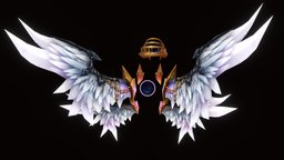 Celestial wing 3dcoat, wings3d, costumes, character-game, handpainted, lowpoly, wing, modelforgame