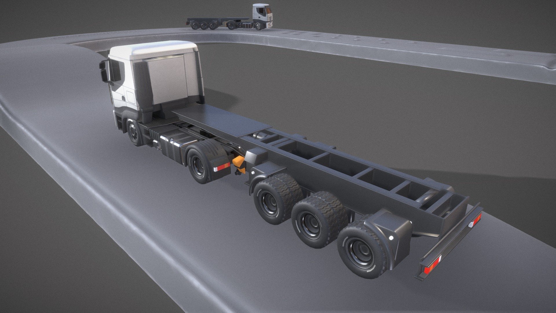 Truck 2-Axis - Test Drive 4 with Trailer Chassis 3d model