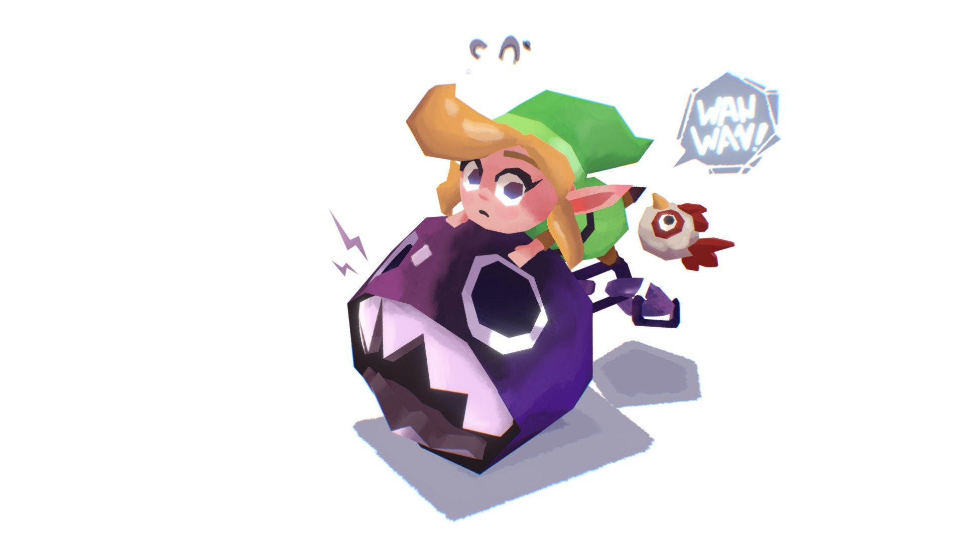 A tribute to Links Awakening! Modeled in Maya and painted in Substance Painter.
Concept by the lovely🌻Rianti (ANHIRA) 🌻@kiha_ki https://twitter.com/kiha_ki/status/1097270953040441344
 - Link Awakens - 3D model by CourtneyFayM (@CourtneyFairytaleArt) 3d model