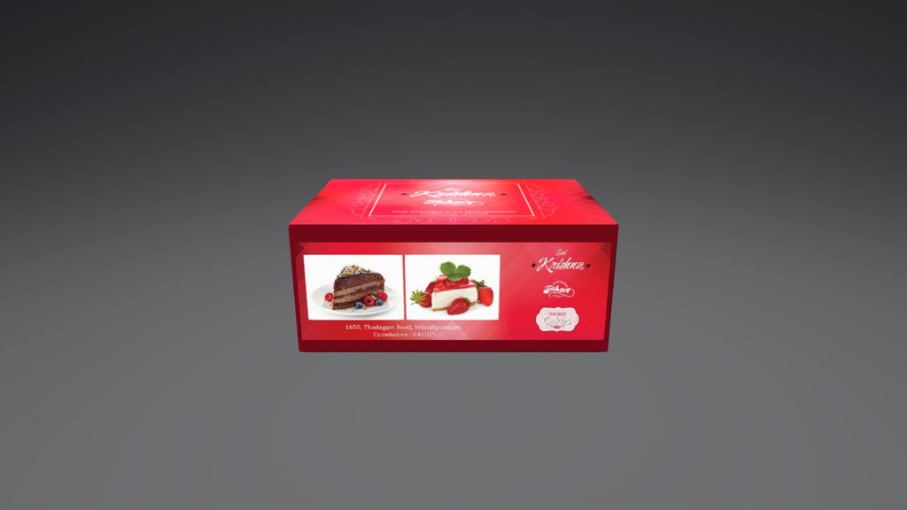 pakage design  - cake box - sri krishna bakery - 3D model by weviz 3d model