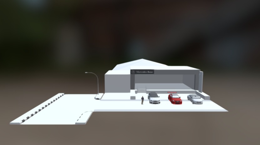 Mercedes Benz Dealership - 3D model by shannon12 (@leeshannon12) 3d model