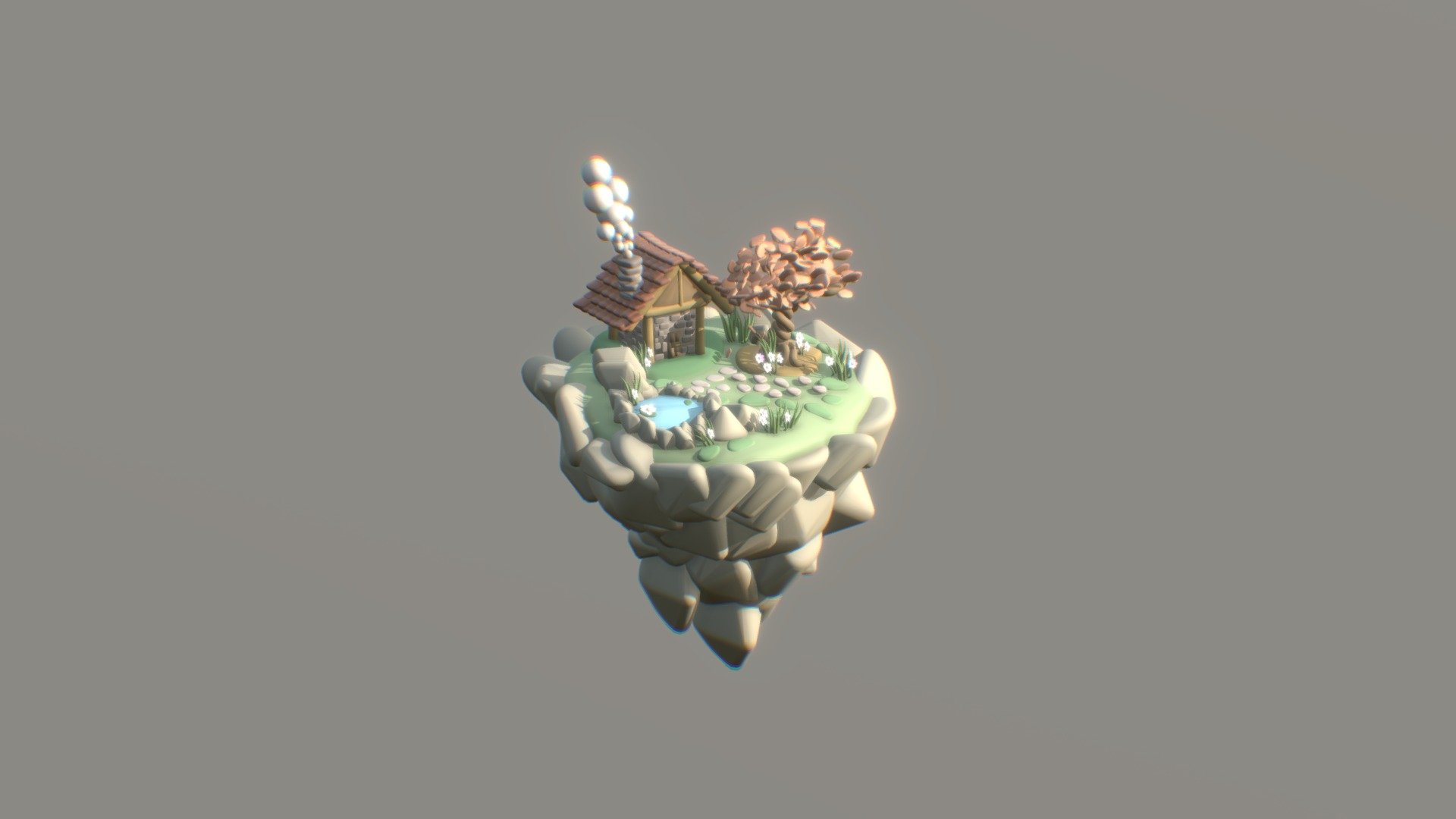 A small floating island made inside gravity sketch (Modelled in Virtual Reality) 3d model