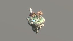 Isometric island tree, green, plant, pot, japan, miniature, ii, nature, floating, diarama, floatingisland