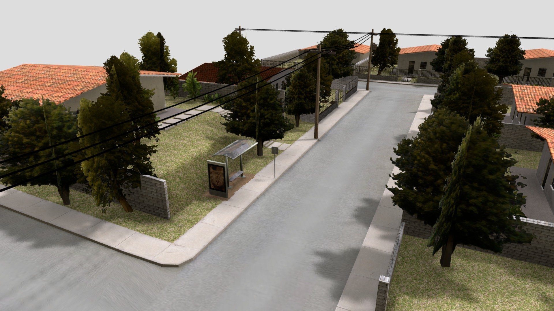 Escenario estilo PSX - Bus stop - Download Free 3D model by Elbolillo (@Elbolilloduro) 3d model