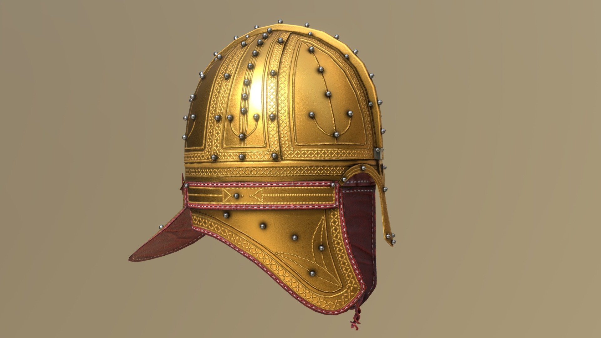 The Late Roman ridge helmet was a type of combat helmet of Late Antiquity used by soldiers of the Late Roman army. It was characterized by the possession of a bowl made up of two or four parts, united by a longitudinal ridge

 - Deurne Roman Ridge Helmet - Buy Royalty Free 3D model by Davicolt 3d model