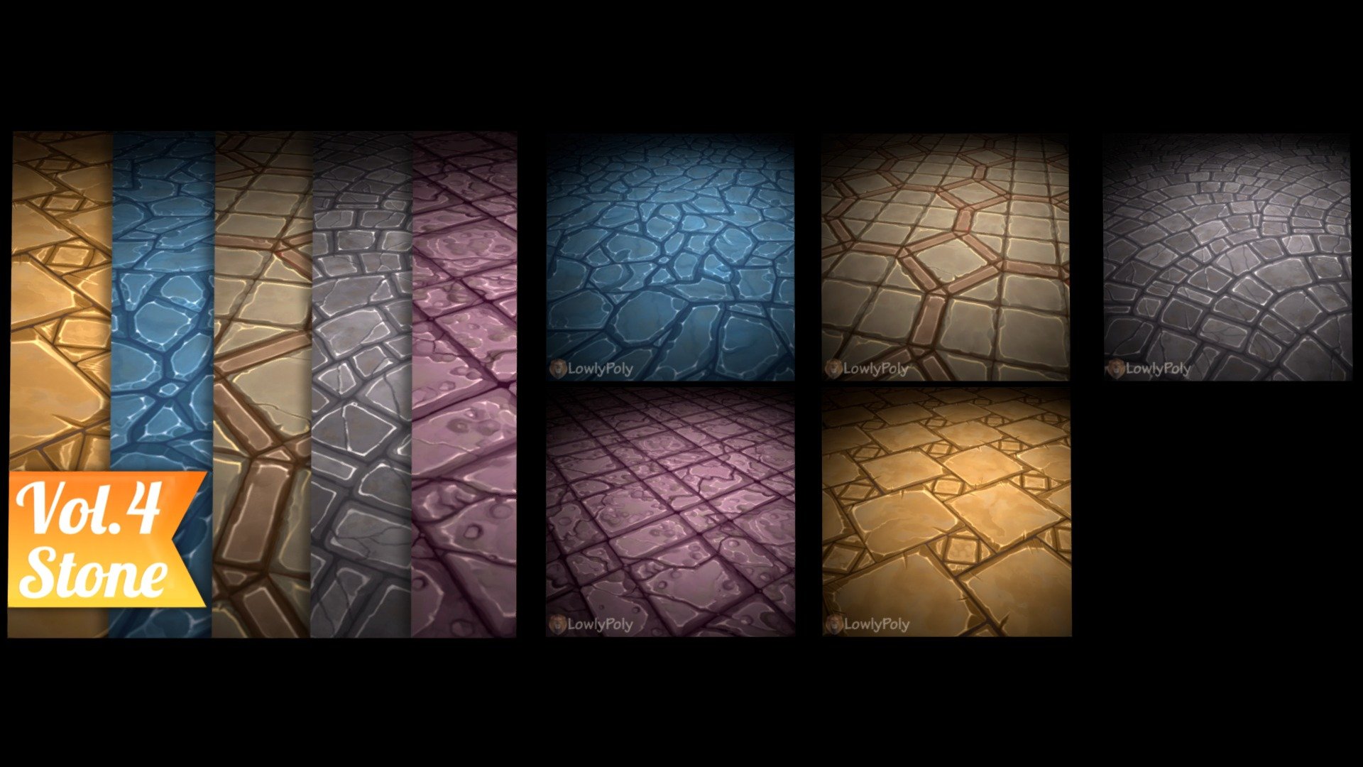 Stone Tile Vol.4 - Hand Painted Texture Pack 

Texture set of 5 hand painted, perfectly tillable textures!



Features:

- 5 Hand Painted Texture Stone Tiles

- 2048px by 2048px ( easy to downsize to 512*512px )

- PNG format

- Tillable

- Hand Painted

- Normal Map included
 - Stone Tile Vol.4 - Hand Painted Texture Pack - 3D model by LowlyPoly 3d model