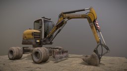Excavator excavator, vehicle, 3dmodel, construction-vehicles-high-resolution, customizable-game-model
