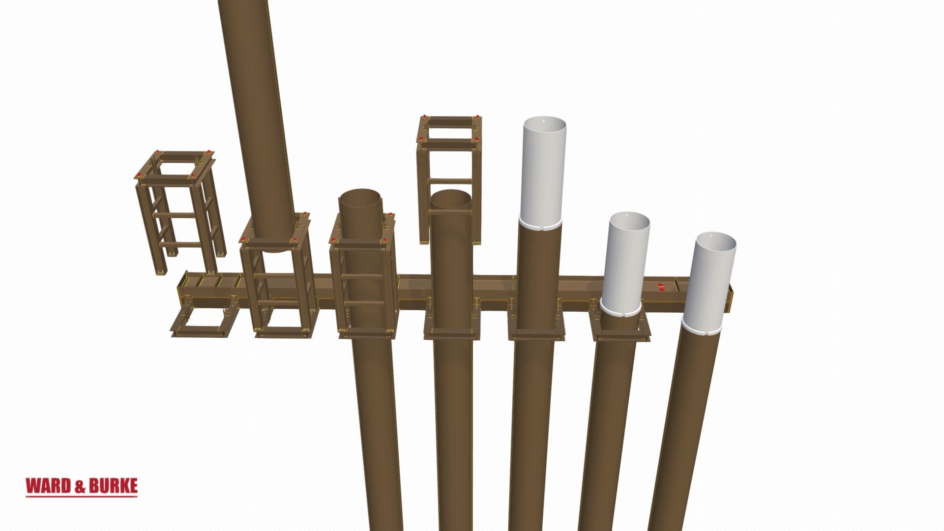 Piling guide made up of 254x254x89 UC's. Temporary Works Design approved 3d model