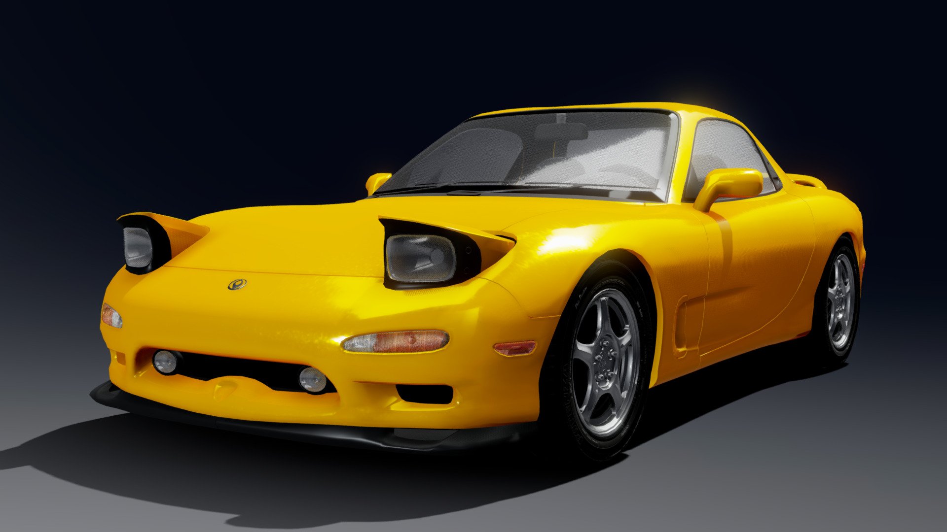 I was not satisfied with how my RX7 model looked, so I decided to remodel it and make it more presentable and accurate 3d model