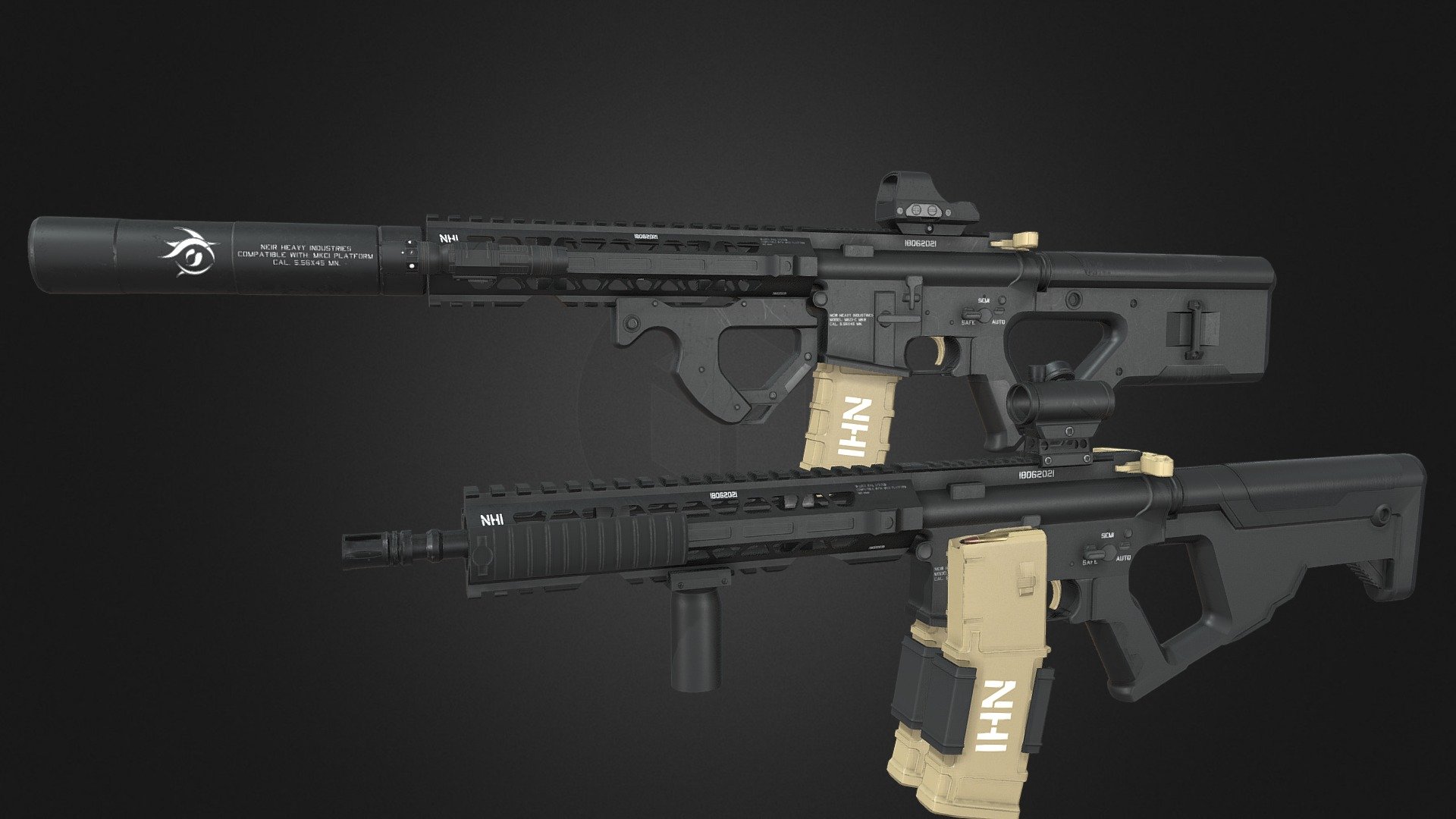 Is a M4/AR15 variant 

Version 2.0:

*Redone UVs

*Newer Handguard /Body(Better Topology/Model)

*New Red Dot Sight/Circle Dot Elite

*New Grip

*New Stock

Made in blender, textured in Quixel Mixer/Armor Paint - MKC1 Mk2 - Buy Royalty Free 3D model by Aronvctr 3d model