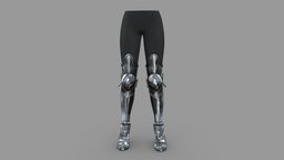 Female High Heels Fantasy Armour Pants armour, high, heel, medieval, robotic, leg, bottom, pants, with, guards, lower, shoes, boots, shields, metal, android, leggings, pbr, low, poly, futuristic, female, fantasy, thight