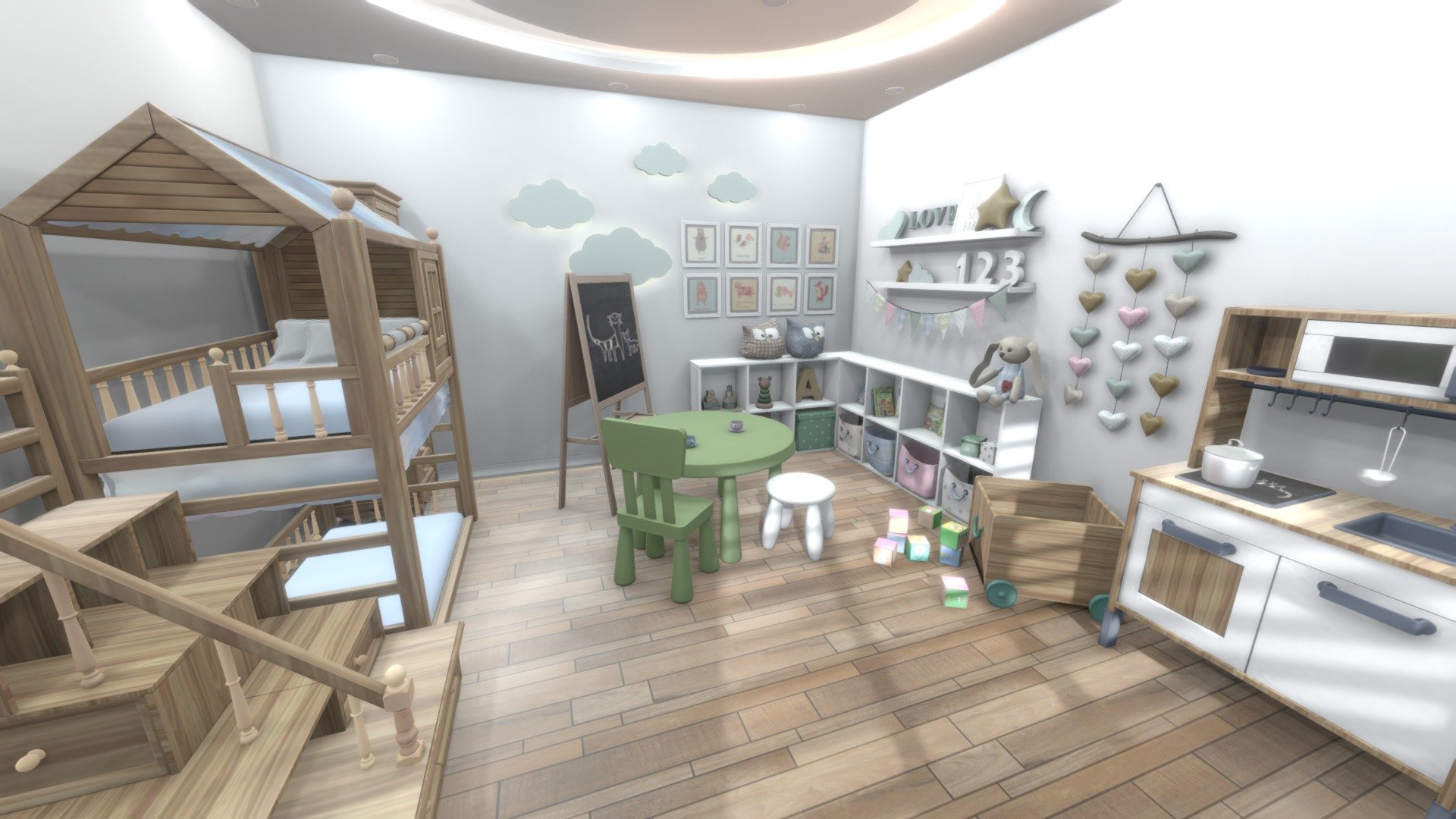 Highly detailed 3d model of modern Child's Bedroom set with all textures, shaders and materials. It is ready to use, just put it into your scene.
Format FBX file size : 4.67MB

Click on the link to see more models : https://sketchfab.com/GbehnamG/store

If you need customized 3d models , feel free to contact at: mr.gbehnamg@yahoo.com - Child's Bedroom - Buy Royalty Free 3D model by BehNaM (@GbehnamG) 3d model