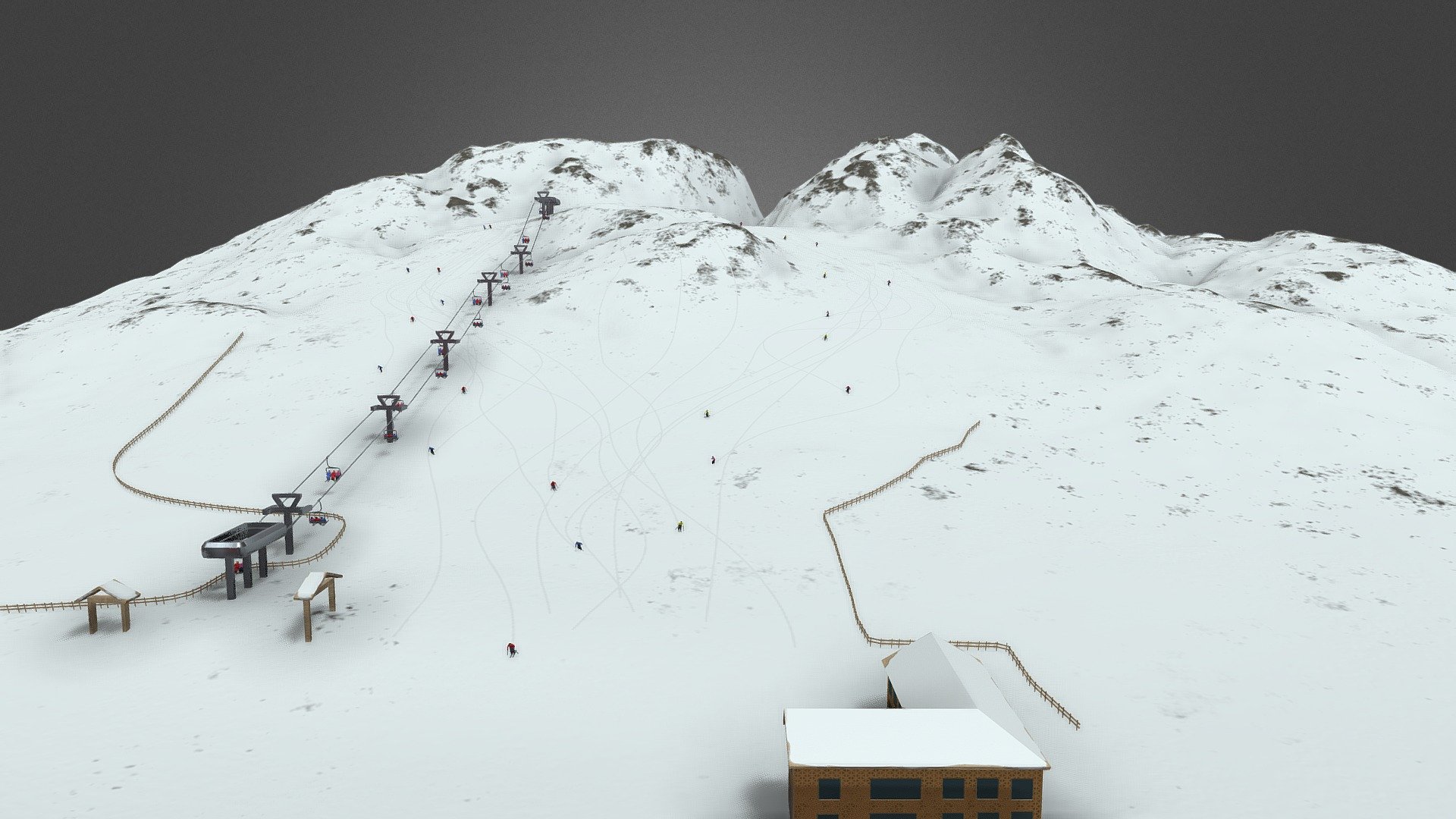 Mountain Resort Low Poly Shymbulak DEMO - Buy Royalty Free 3D model by Tsaha 3d model