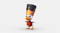Cartoon duck guard castle, palace, soldier, duck, guard, farm, soldiers, swimming, lowpolymodel, handpainted, animal, royal