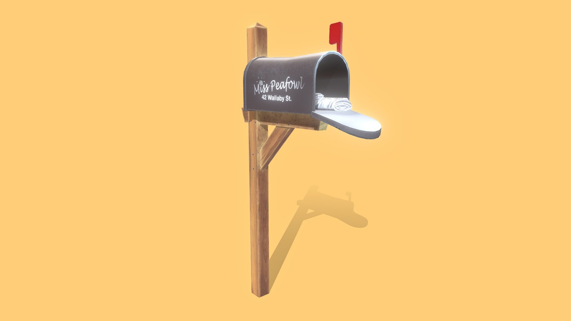 A game ready cartoon mailbox with PBR metal/roughness textures 3d model